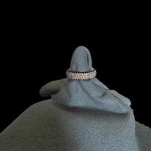 925 sterling simulated sapphires and crystal Eternity Band SZ 8